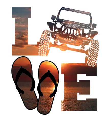 4x4 Love Orange Sunset Decal - Diesel Freak