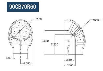 7" ID to 6" ID - Cobra Head Reducing - Rubber - Diesel Freak