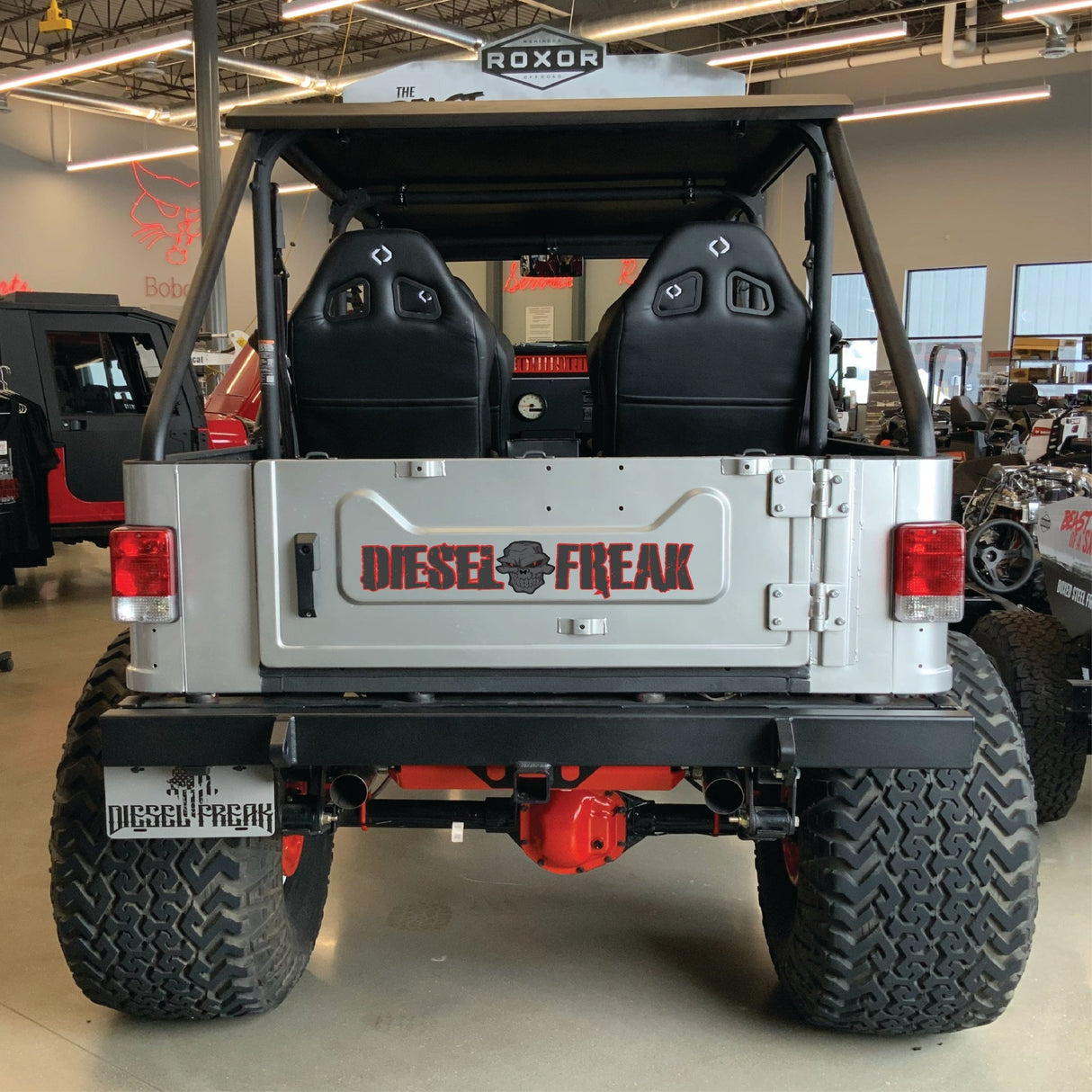 Blackout Diesel Freak With Red Outline - Tailgate and Hood - Diesel Freak