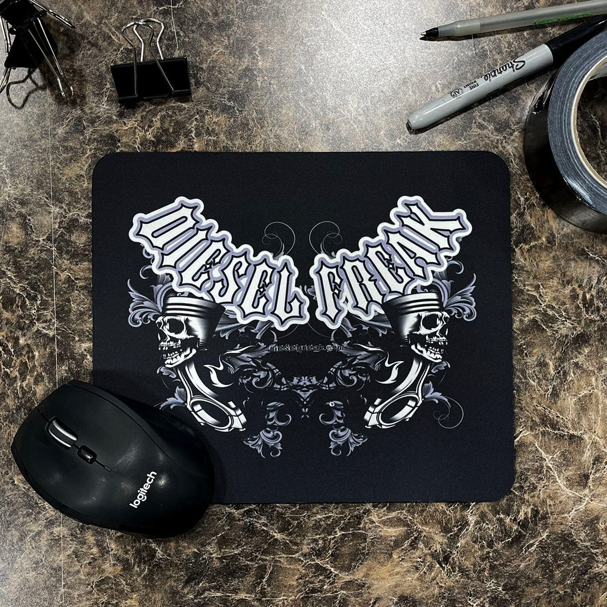 Diesel Freak Piston Head Neoprene Mouse Pad - Diesel Freak