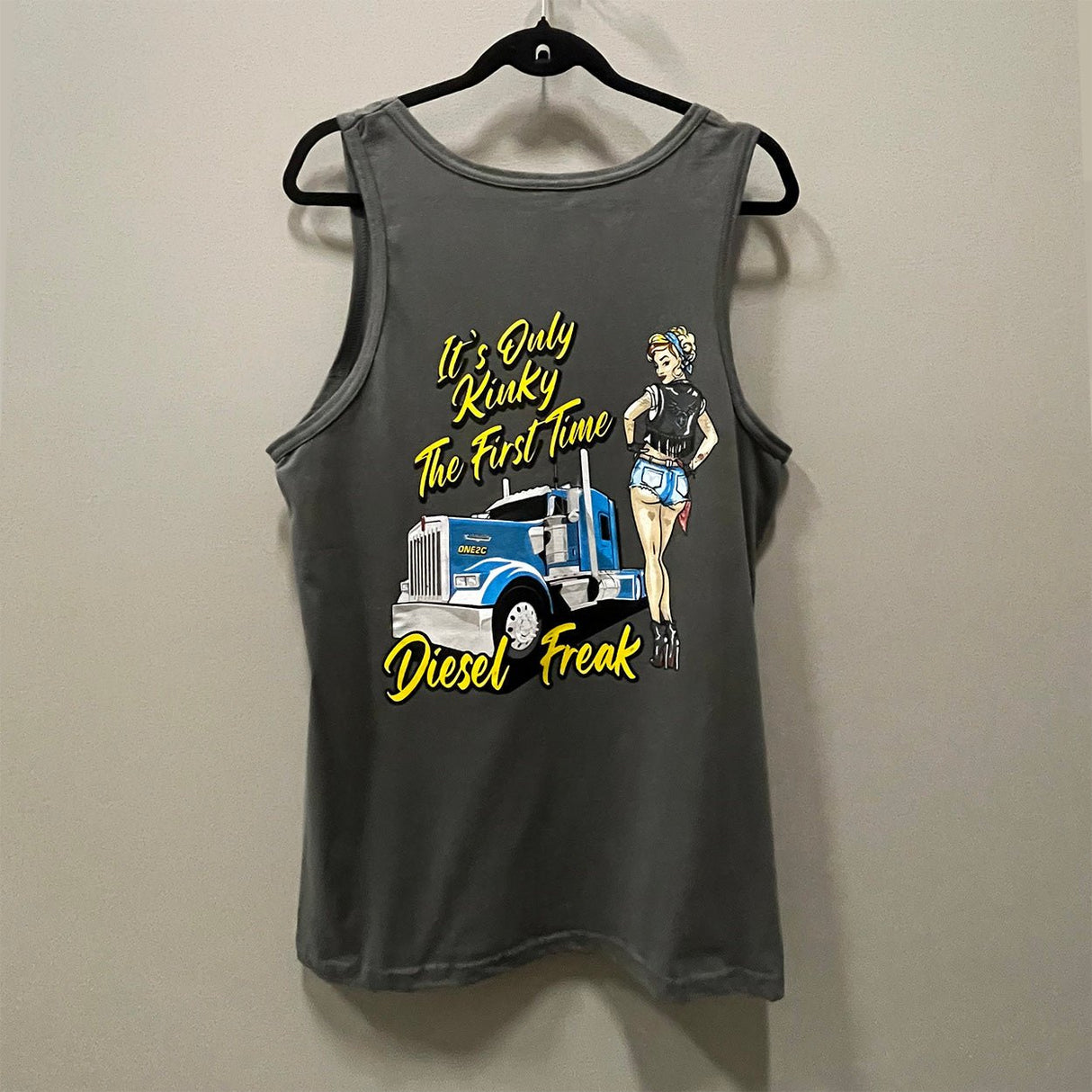 Kinky Pin Up Grey Tank Top - Diesel Freak