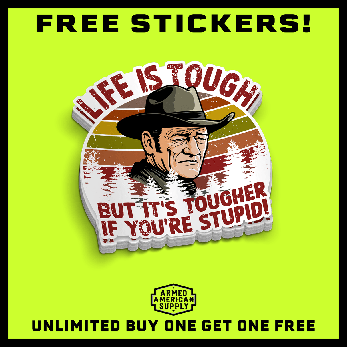 Life Is Tough Hard Hat Decal - Diesel Freak