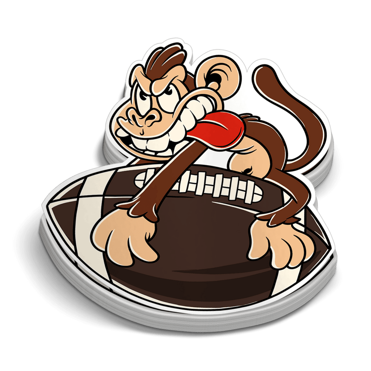Monkey Football Hard Hat Decal - Diesel Freak