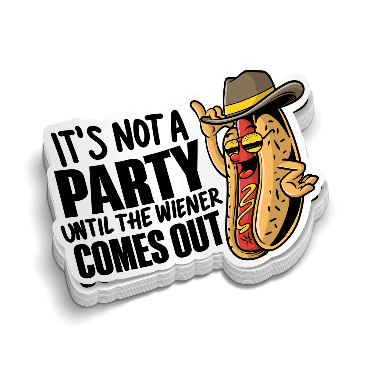 Not Party Weiner - Hard Hat Decal - Diesel Freak
