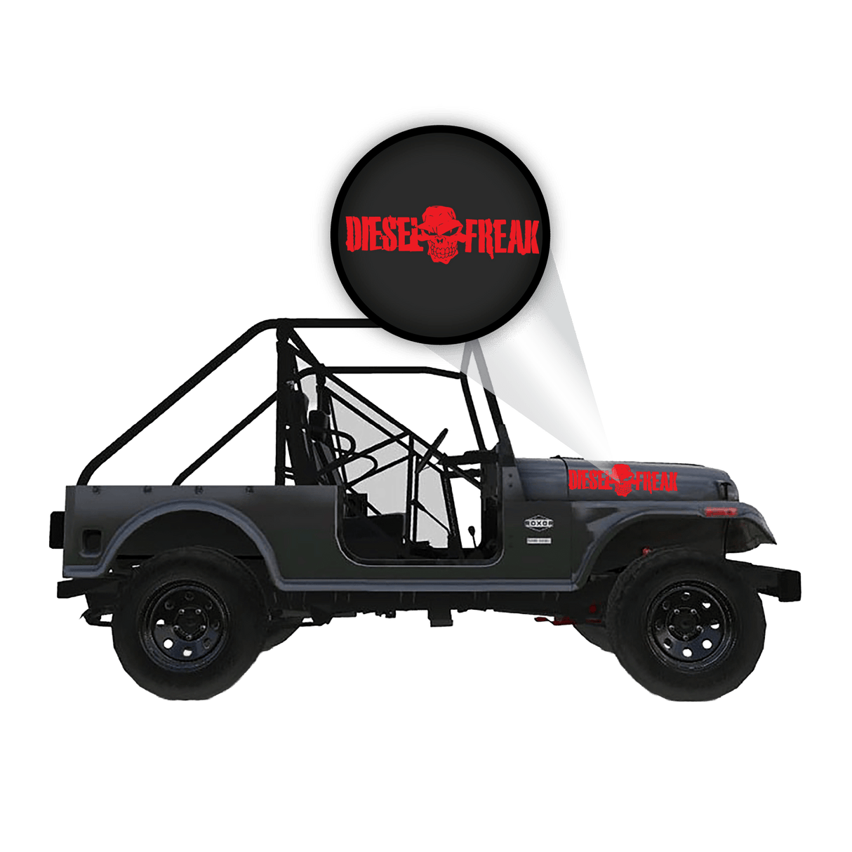 Roxor Red Diesel Freak - Hood Graphic - Diesel Freak