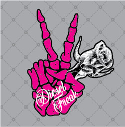 Skull&Roses Peace Sticker - Diesel Freak