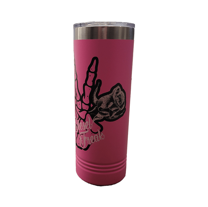 Skully Hand Rose Skinny Tumbler - Diesel Freak