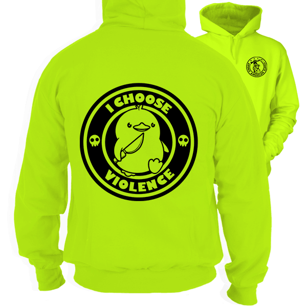 Violence - Safety Yellow Hi - Vis Hoodie - Diesel Freak