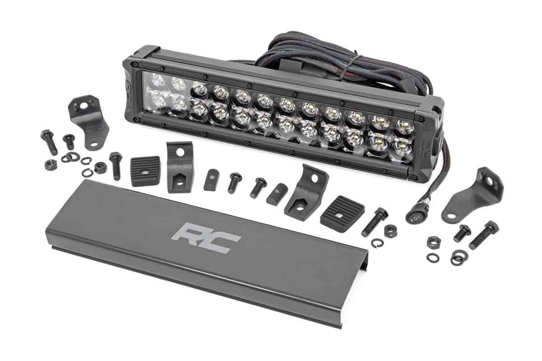 12-Inch Cree LED Light Bar - (Dual Row | Black Series w/ White DRL) - Diesel Freak