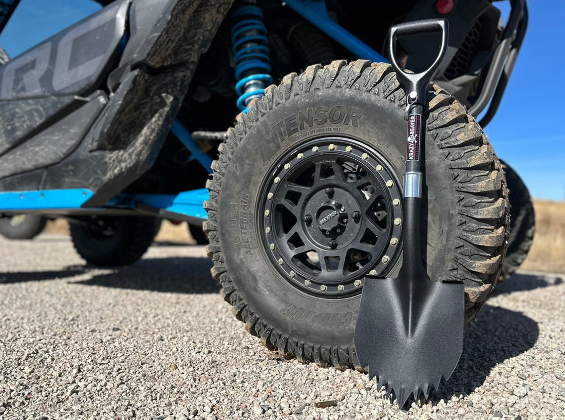 ATV / UTV Krazy Beaver Shorty Shovel (Textured Black Head / Black Handle) - Diesel Freak