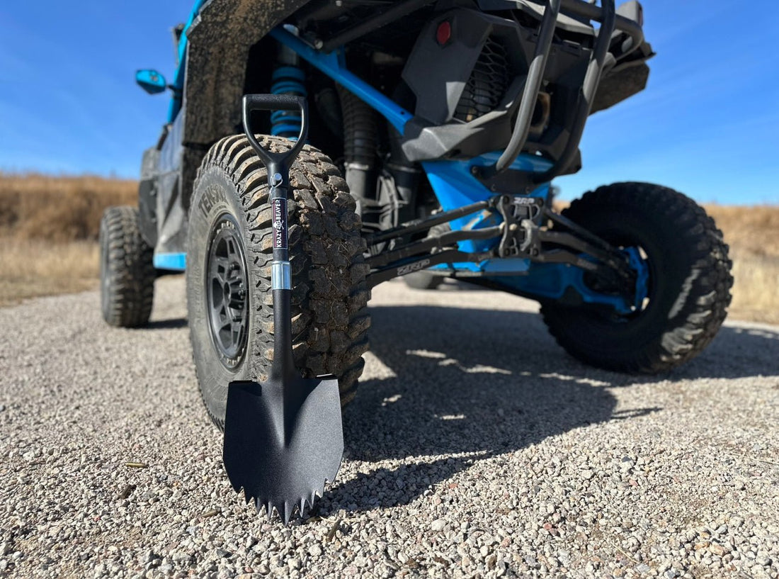 ATV / UTV Krazy Beaver Shorty Shovel (Textured Black Head / Black Handle) - Diesel Freak