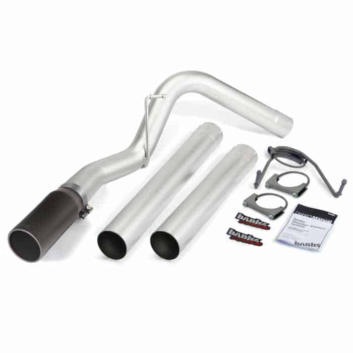 Banks Monster Exhaust System 4-inch Single Exit, Cerakote Black Tip - Diesel Freak