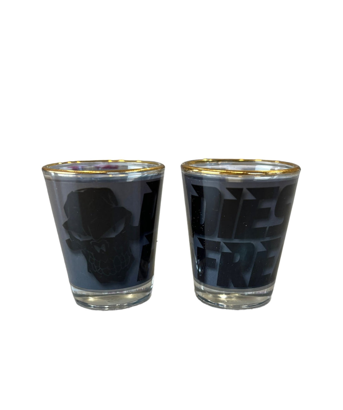 Black Diesel Freak Shot Glass with Gold Rim - Diesel Freak