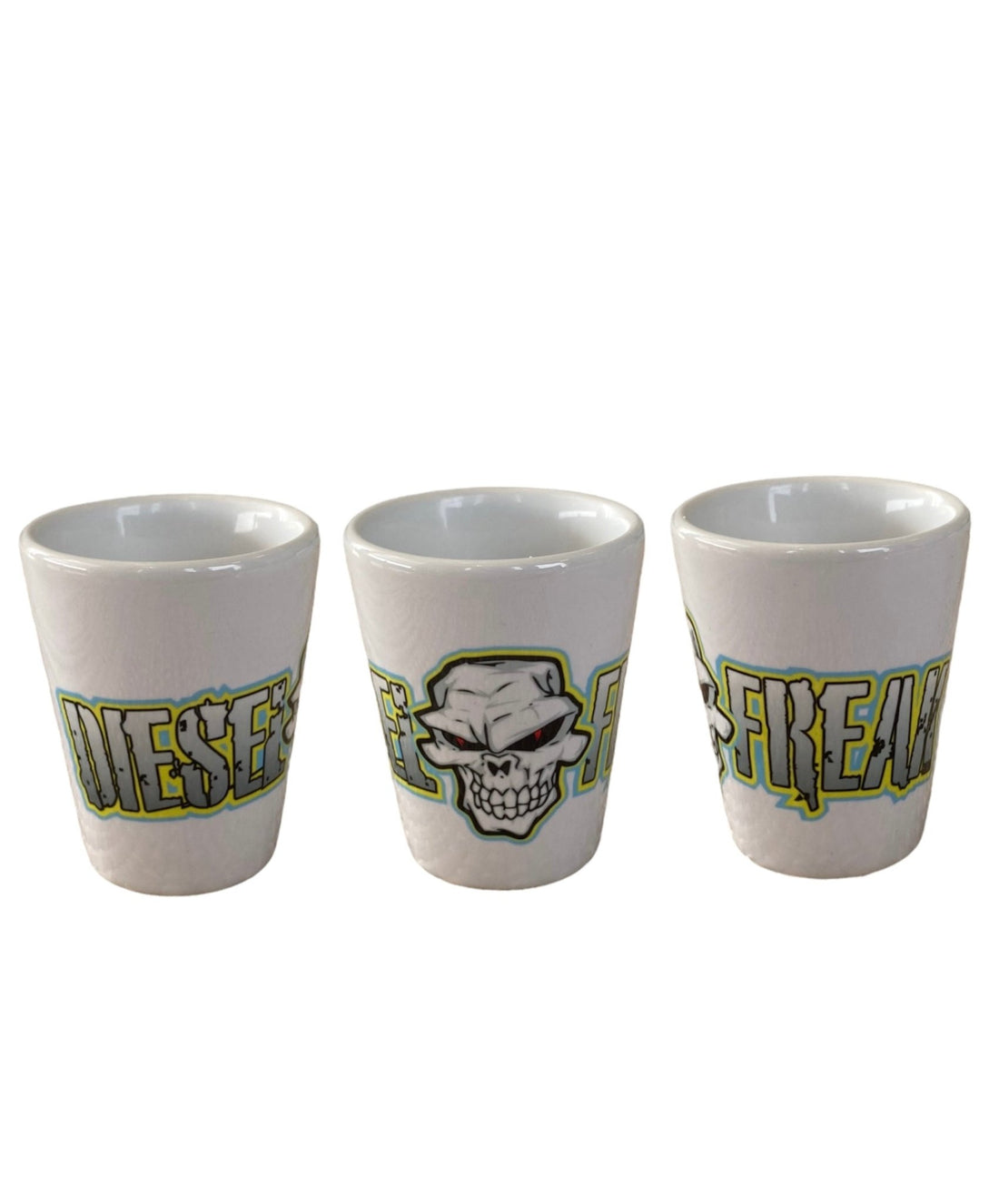 Blue and Yellow Diesel Freak Ceramic Shot Glass - Diesel Freak