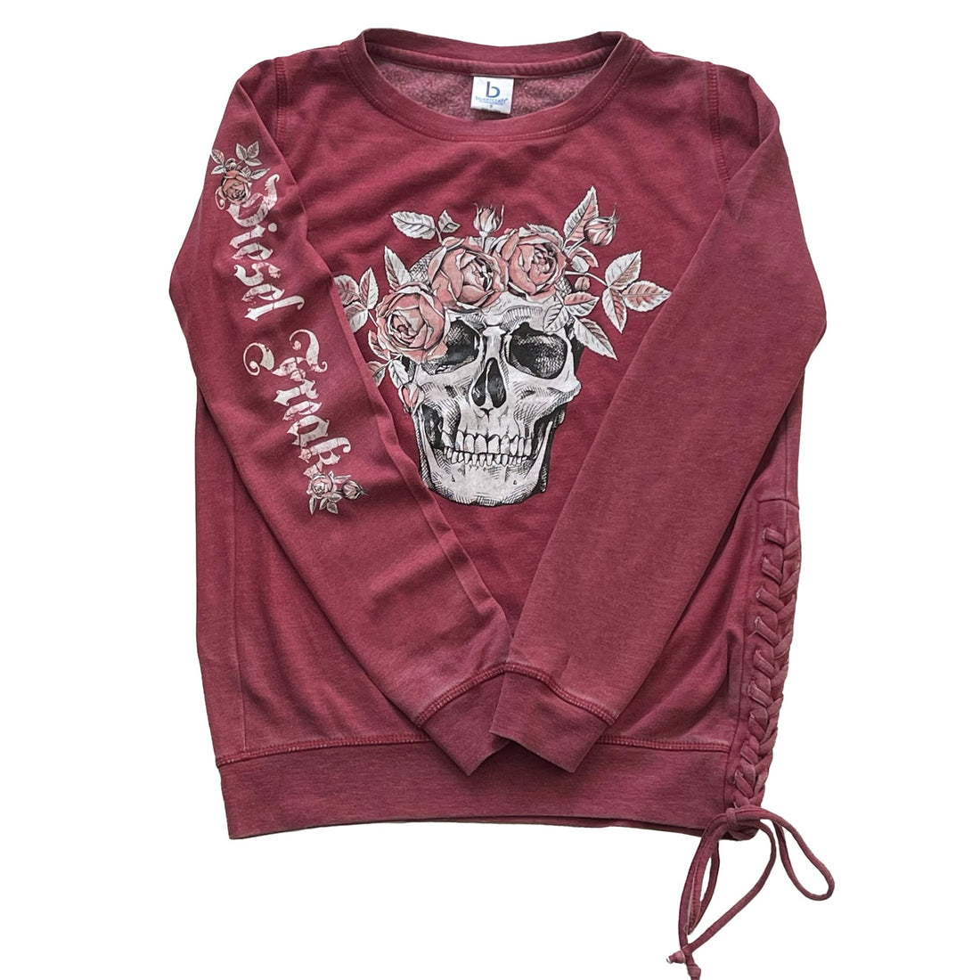 Diesel Freak Garnet Flower Head Skull Sweatshirt - Diesel Freak