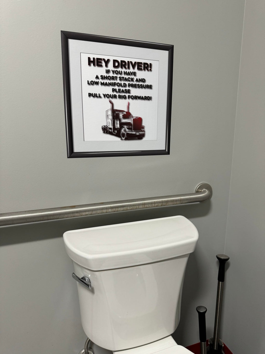 "Driver: Pull Your Rig Forward" Bathroom Wall Decal - Diesel Freak