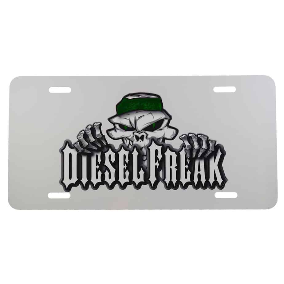 Green Peeping Skully on White - Diesel Freak