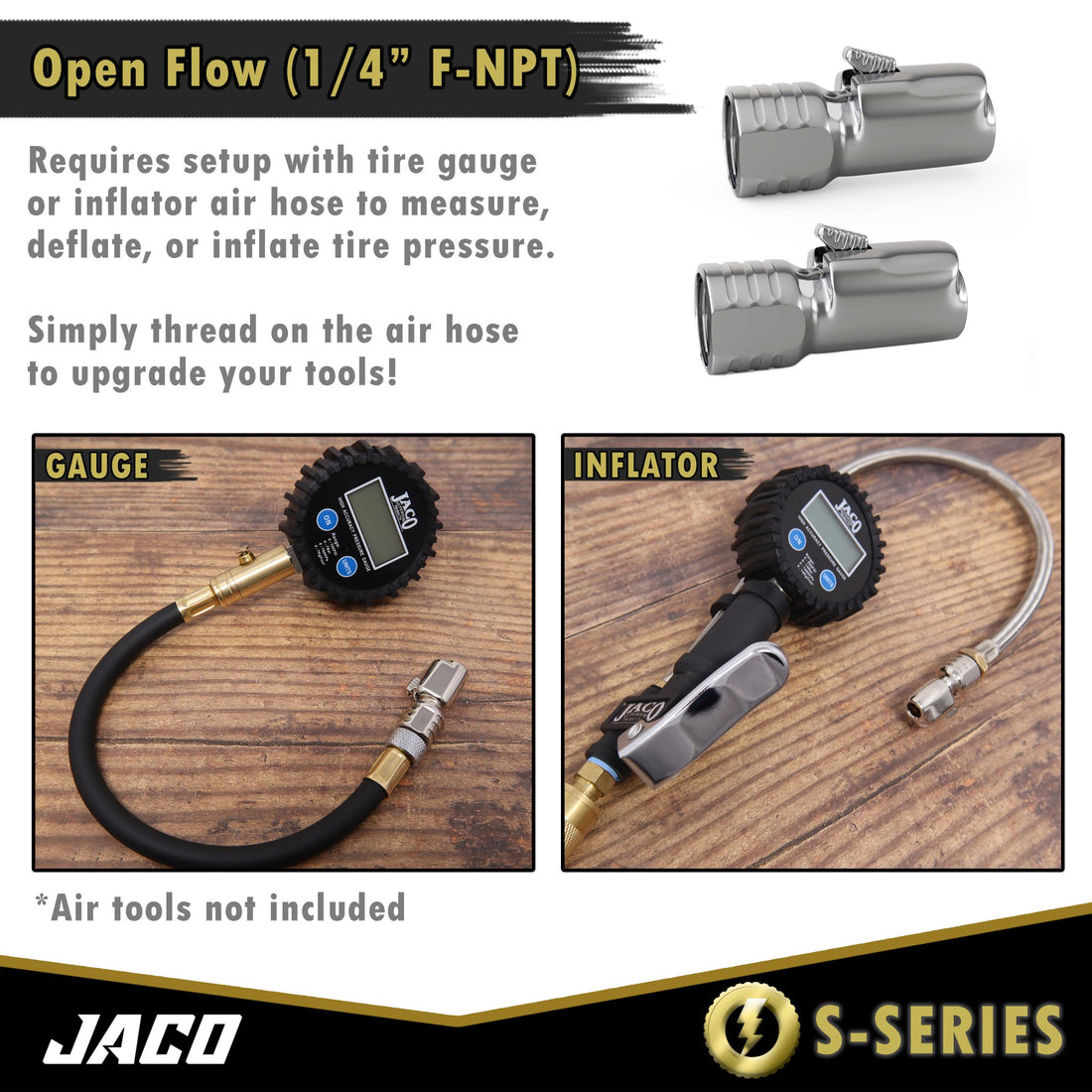 Lightning™ S-Series Tire Air Chuck | Open Flow, 1/4" F-NPT (2 Pack) - Diesel Freak