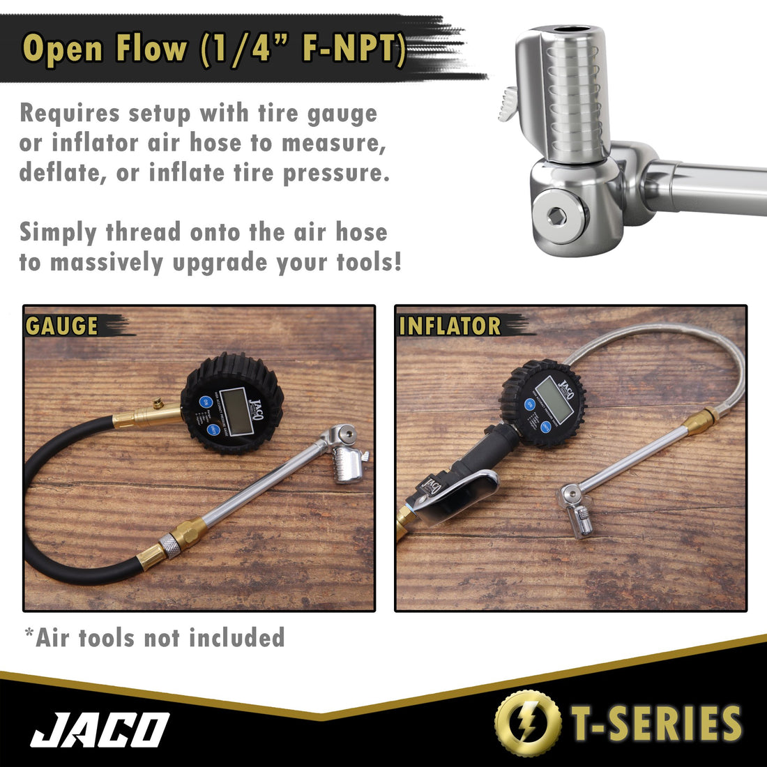 Lightning™ T-Series Tire Air Chuck | Open Flow, 1/4" F-NPT - Diesel Freak