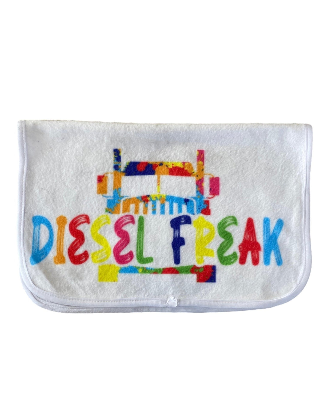 Rainbow Splatter Truck Burp Cloth - Diesel Freak