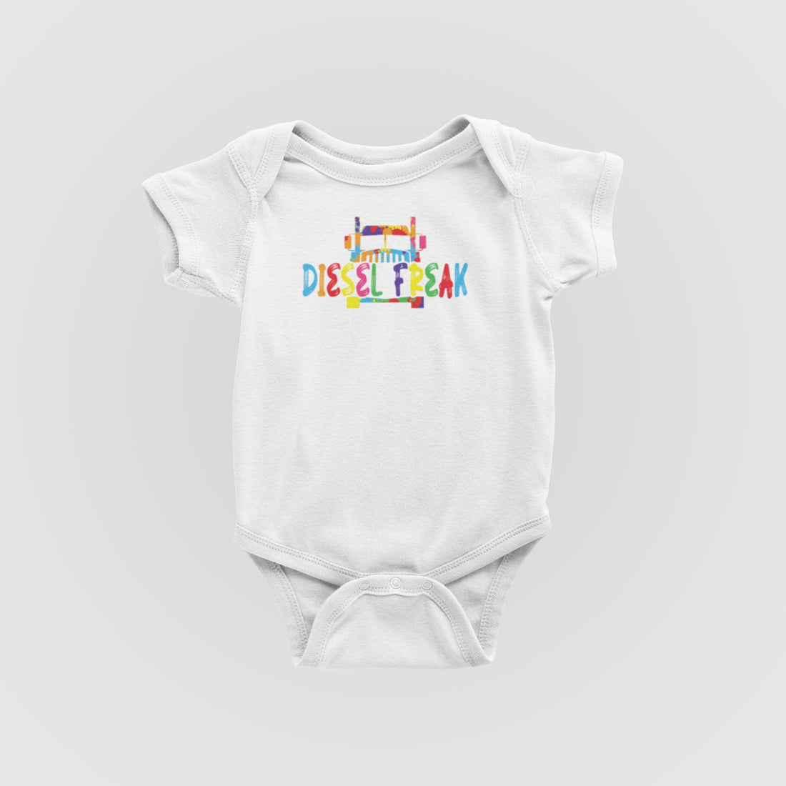 Rainbow Splatter Truck Infant Bodysuit - Diesel Freak