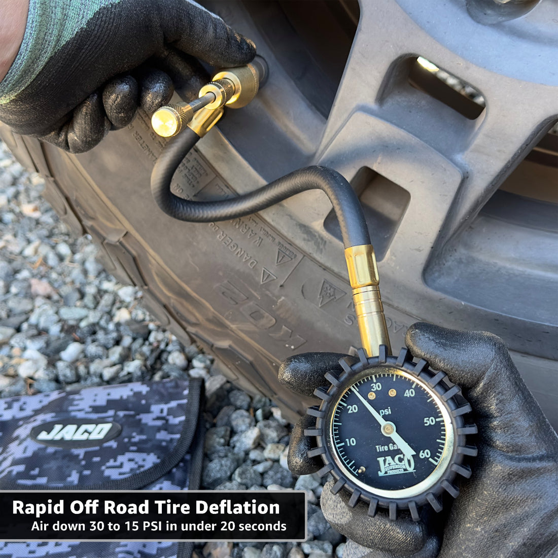 RapidFlow™ Tire Deflator Gauge (0-60 PSI) | Rapid Off-Road Air Down Kit - Diesel Freak
