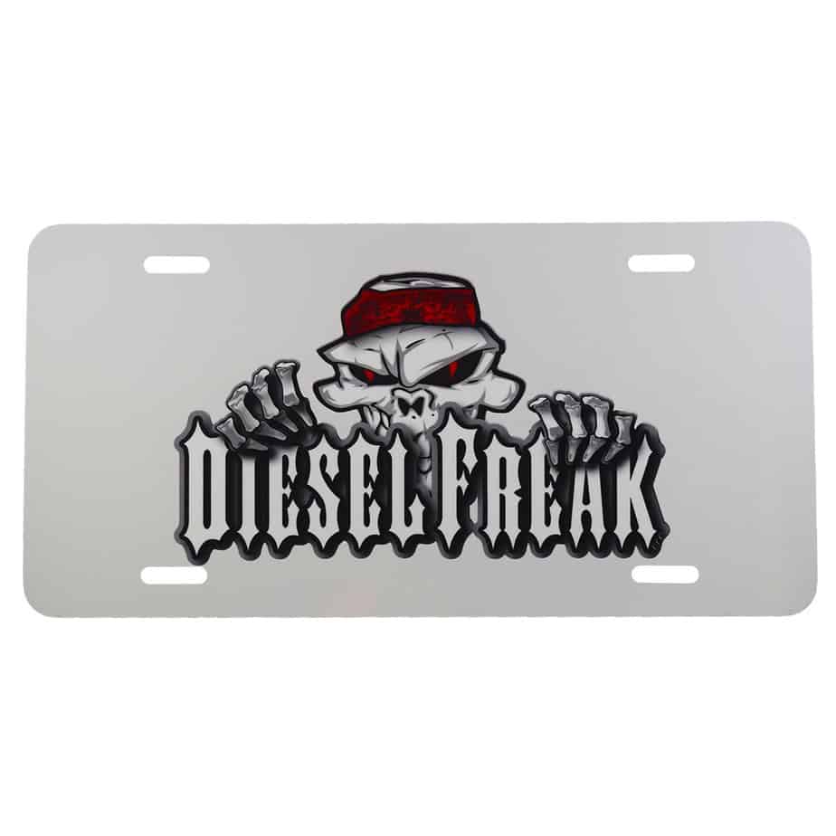 Red Peeping Skully on White - Diesel Freak