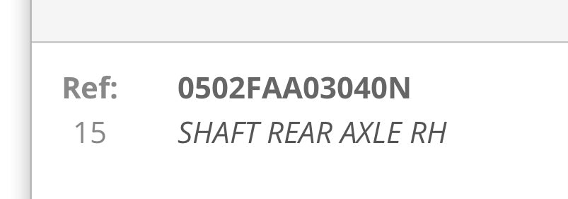 Roxor OEM Rear Axle Shaft - Diesel Freak