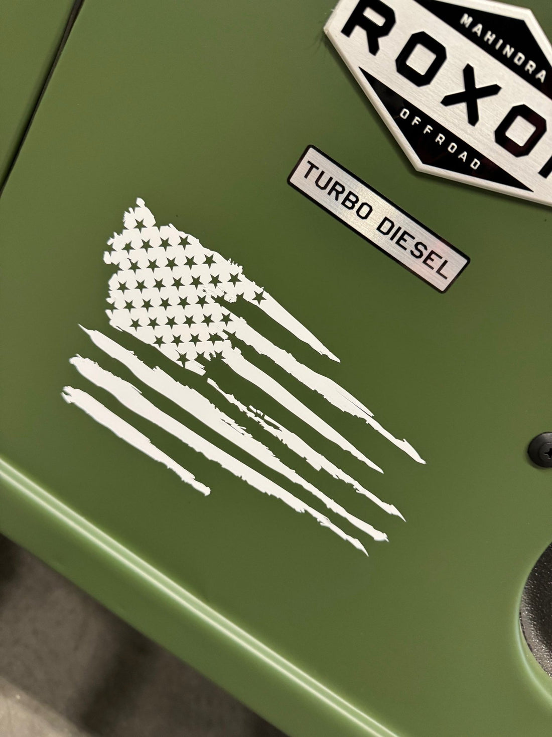Tattered American Flag 8" Decal - Diesel Freak