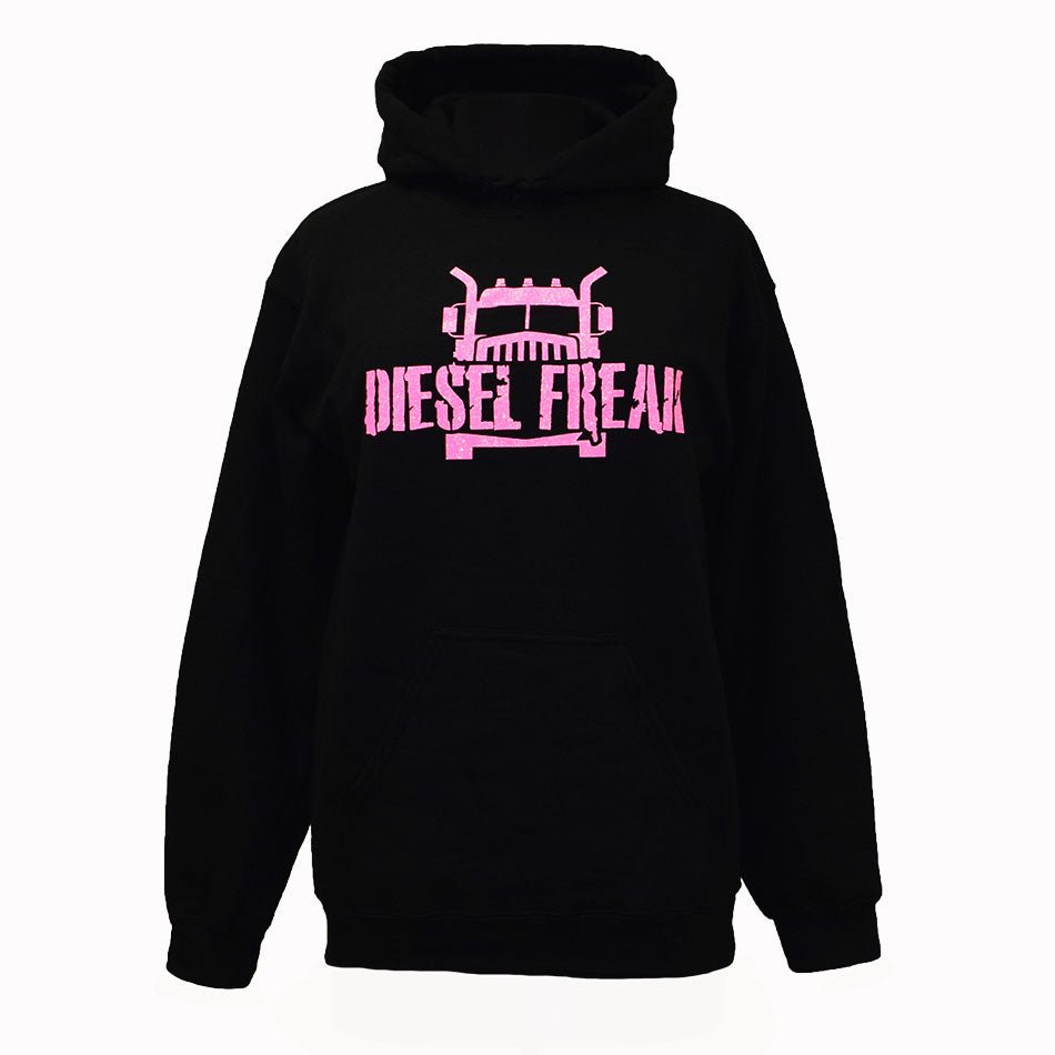 Truckin Freak Black & Pink Glitter Adult Hoodie - Diesel Freak