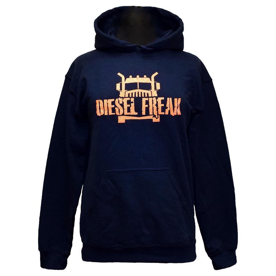 Truckin Freak Navy & Orange Glitter Adult Hoodie - Diesel Freak