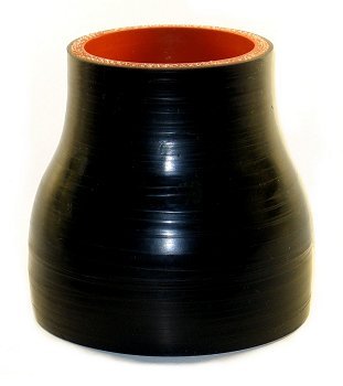 3" ID to 2" ID rubber reducer - Gloss Black - Diesel Freak