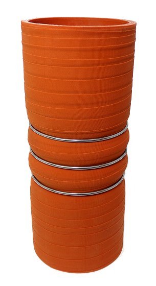 3" ID X 8" Long connector - Matte Red - Aramid 500 Degrees - Diesel Freak