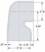 4" ID to 5" ID - Cobra Head Reducing - Rubber - Diesel Freak