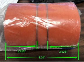 4" ID X 6" Long - Matte Red - Aramid 500 Degrees - TWO RINGS - Diesel Freak