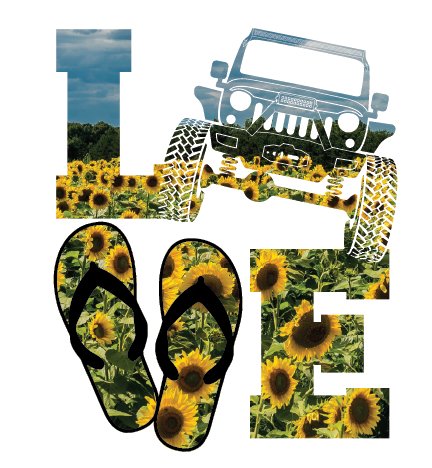 4x4 Love Sunflower Decal - Diesel Freak