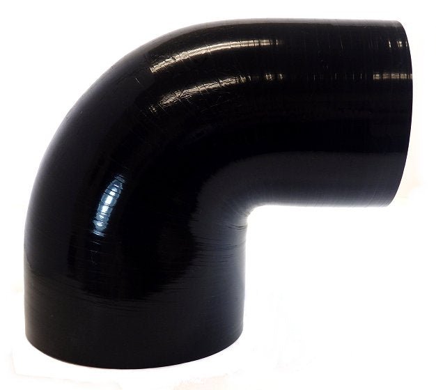 5" to 4" ID 90 degree silicone elbow Gloss Black - Diesel Freak
