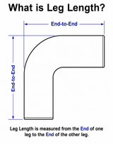 5" OD x 90 Degree Elbow, 15" Leg Length