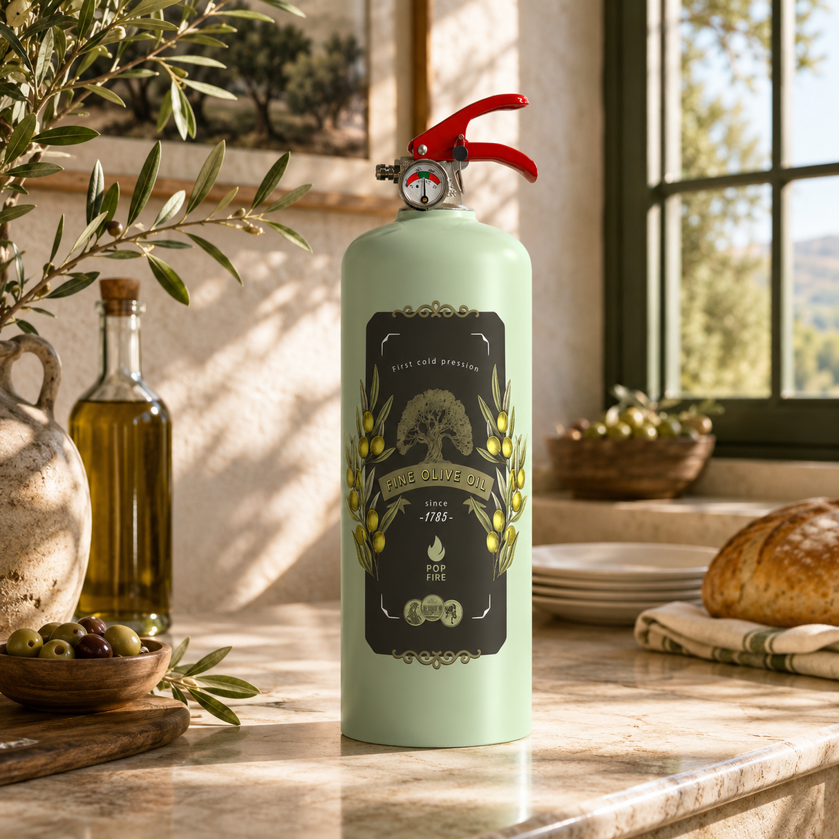 Olive Oil fire extinguisher