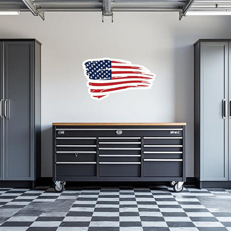 American Flag Garage Wall Decal - Diesel Freak