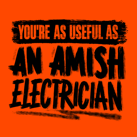 Amish Electrician - Long Sleeve Safety Yellow Hi - Vis T-Shirt - Diesel Freak