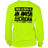 Amish Electrician - Long Sleeve Safety Yellow Hi - Vis T-Shirt - Diesel Freak
