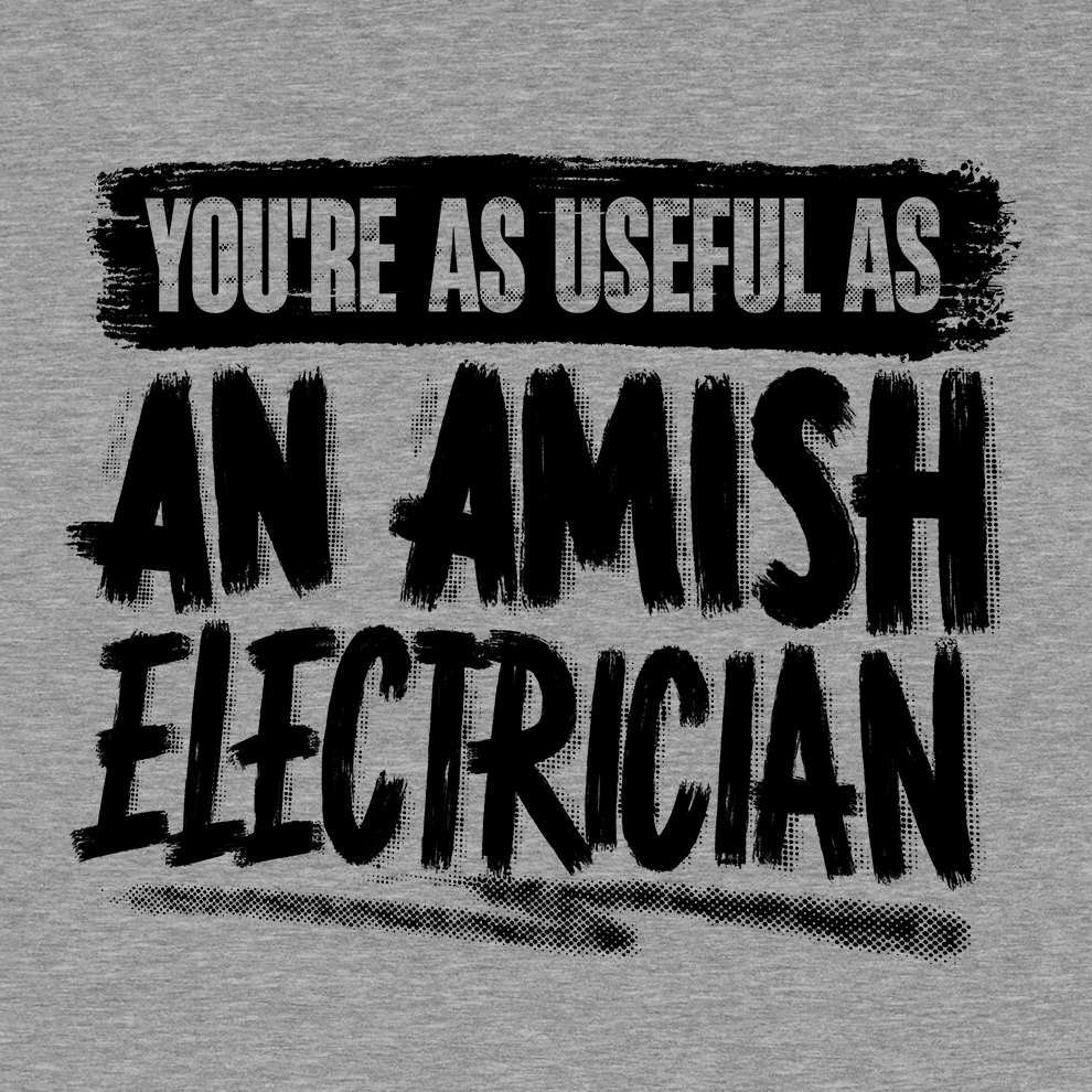 Amish Electrician - Safety Yellow Hi - Vis T-Shirt - Diesel Freak