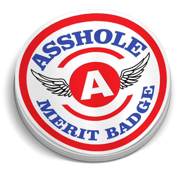 Asshole Merit Badge 5 Inch Decal - Diesel Freak
