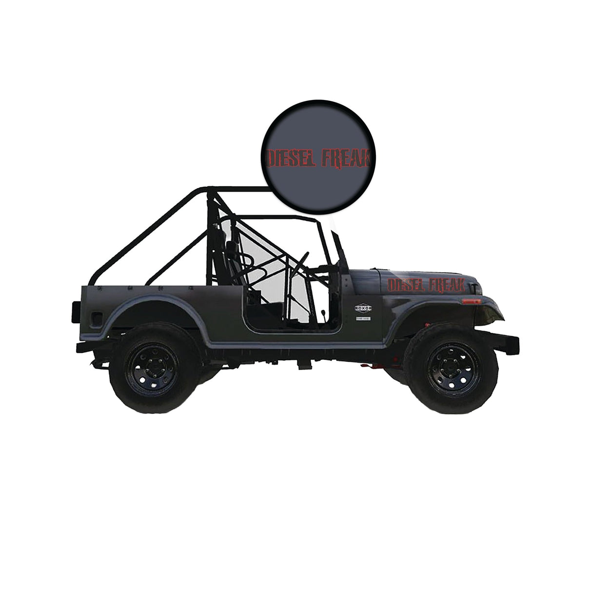 Blackout Diesel Freak With Red Outline - Tailgate and Hood - Diesel Freak