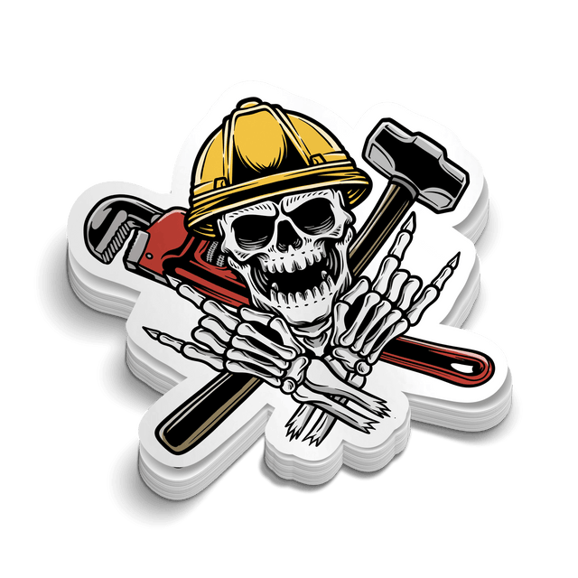 Construction Skeleton - Hard Hat Decal - Diesel Freak