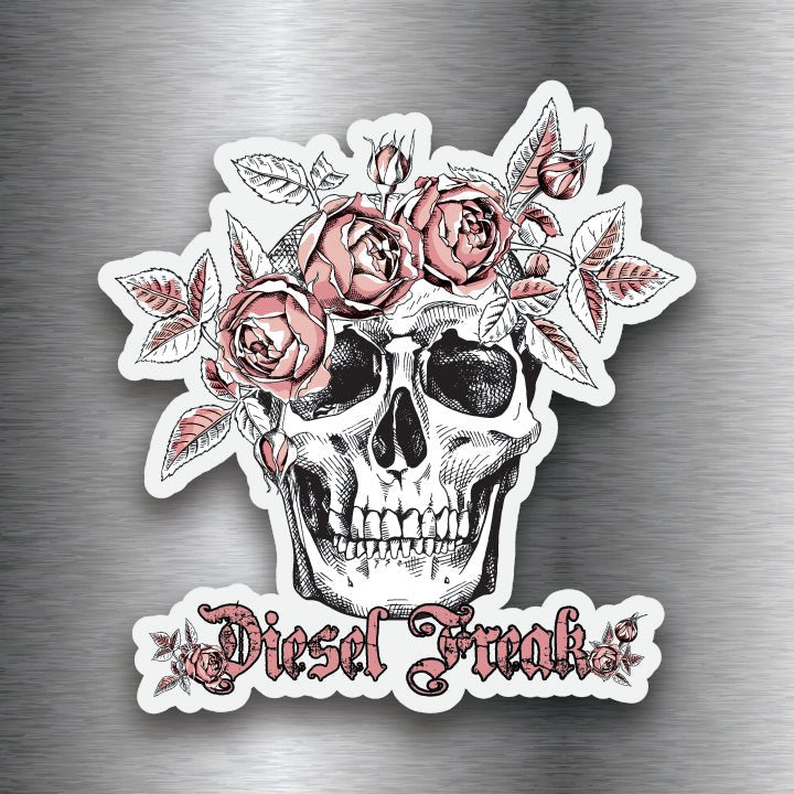 Floral Skull Magnet - Diesel Freak