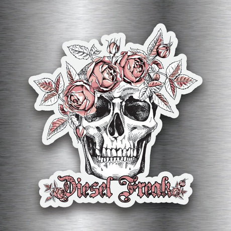 Floral Skull Magnet - Diesel Freak