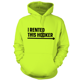 I Rented This Hooker - Safety Yellow Hoodie - Diesel Freak