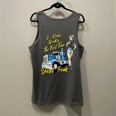 Kinky Pin Up Grey Tank Top - Diesel Freak